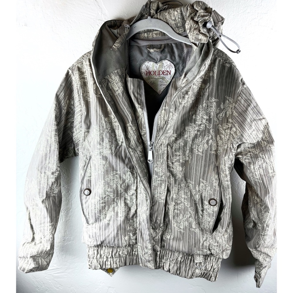 Holden Outerwear Womens Medium Ski Surfboard Jacket Detachable Hood Grey Pockets